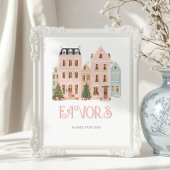 Favors Christmas village Winter Baby Shower Poster