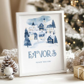 Favors Christmas village Winter Baby Shower Poster