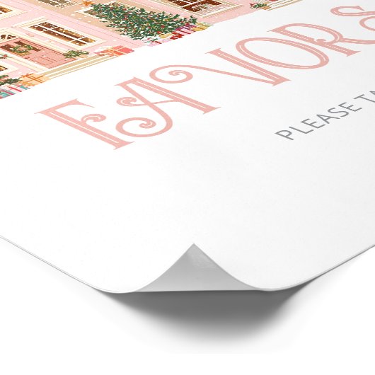 Favors Christmas village Winter Baby Shower Poster (Ecke)