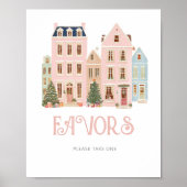 Favors Christmas village Winter Baby Shower Poster (Vorne)