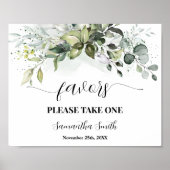 Favors Greenery Eucalyptus Baby Duschzeichen Poster (Vorne)