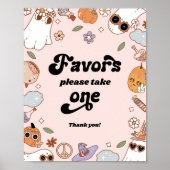 Favors Groovy Ghost Halloween-Party Poster (Vorne)