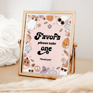 Favors Groovy Ghost Halloween-Party Poster