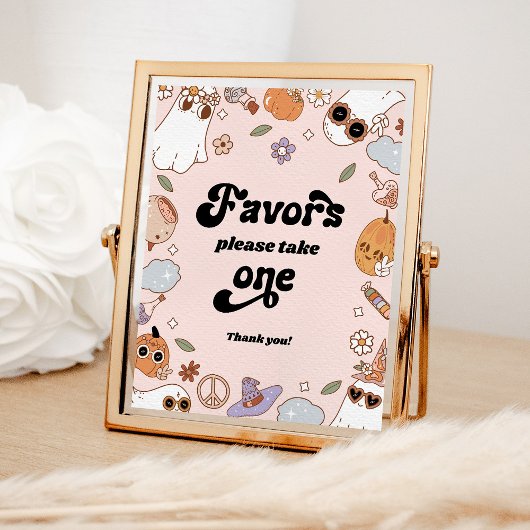 Favors Groovy Ghost Halloween-Party Poster
