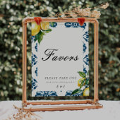 Favors Lemon Positano Wedding Sign Poster
