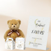 FAVORS Neutral Twin Storks Babydusche Sockelschild