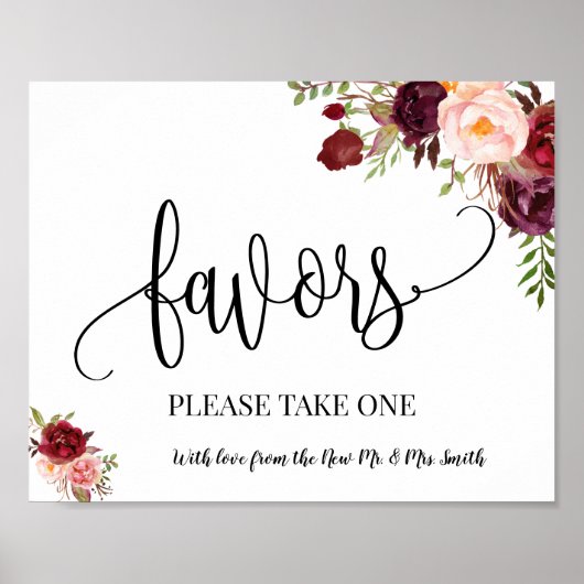 Favors Party signieren Hochzeitsempfang boho marsa Poster (Vorne)