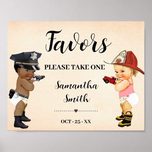 Favors Please Take One Little Recruit Baby Shower Poster (Vorne)