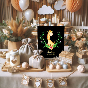 Favors Sign Giraffe Baby Shower Poster
