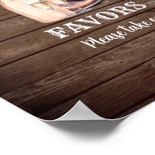 FAVORS signiert Cowgirl Boots Champagne Brautparty Poster (Ecke)