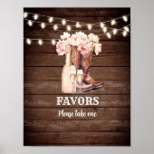 FAVORS signiert Cowgirl Boots Champagne Brautparty Poster (Vorne)