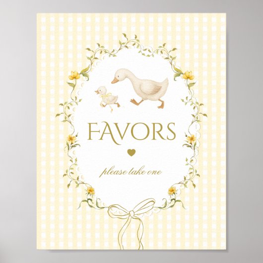 Favors Silly Goose gender neutral gingham Poster (Vorne)