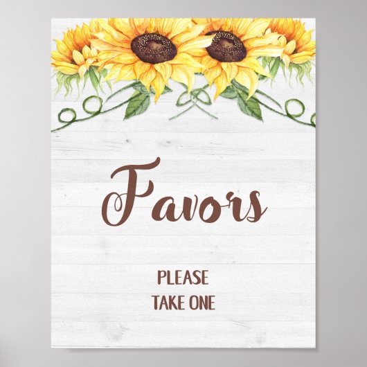 FAVORS Sonnenblumen Party oder Duschsignatur Poster (Vorne)