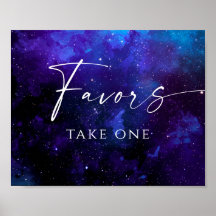 Favors Space Wedding Sign | Starry Night Galaxy