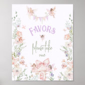 Favors Whimsical Fairy First Birthday Wildflower Poster (Vorne)