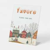 Favors Winter Village Baby Shower Table Decor Sockelschild (Vorderseite)