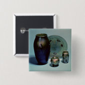 Favrile Platte und Vasen Tiffanys Button (Vorne & Hinten)