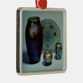 Favrile Platte und Vasen Tiffanys Silbernes Ornament (Rechts)