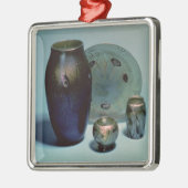 Favrile Platte und Vasen Tiffanys Silbernes Ornament (Links)