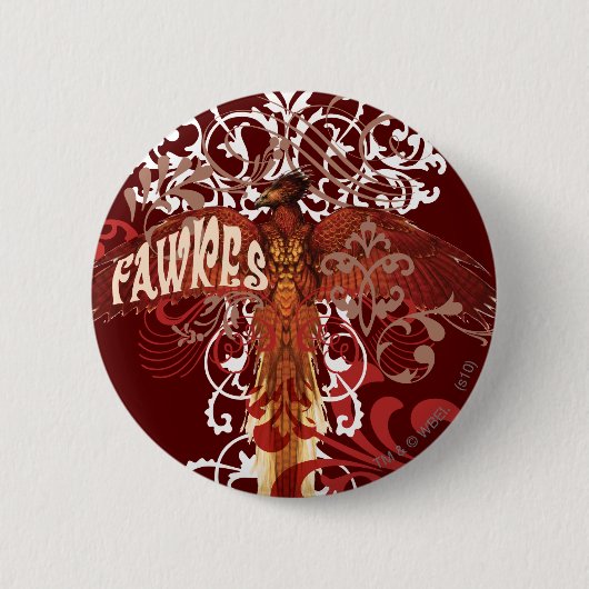 Fawkes breitet seine Flügel aus Button (Vorderseite)