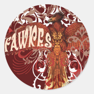 Fawkes Spread Wings Runder Aufkleber