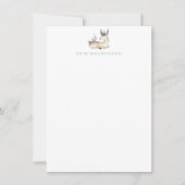 Fawn and Bird Stationery - Baby Deer Mitteilungska Mitteilungskarte (Vorderseite)