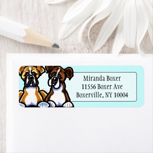 Fawn and Brindle Boxer Studio Aqua (Insitu)