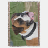 Fawn and White Boxer Puppy Dog Decke (Vorderseite Vertikal)