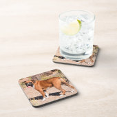 Fawn and White Boxer Puppy Dog Getränkeuntersetzer (Rechte Seite)