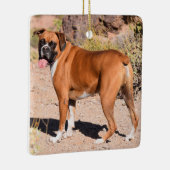 Fawn and White Boxer Puppy Dog Keramikornament (Rechts)