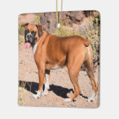 Fawn and White Boxer Puppy Dog Keramikornament (Links)