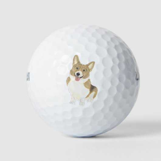 Fawn and White Corgi Golfball (Vorderseite)