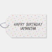 Fawn and White Italian Greyhound - Happy Birthday Geschenkanhänger (Rückseite Horizontal)