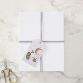 Fawn and White Italian Greyhound - Happy Birthday Geschenkanhänger (Mit Garn)