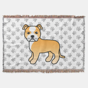 Fawn and White Staffordshire Bull Terrier Dog Decke