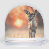 Fawn at sunrise schneekugeln (Rückseite)