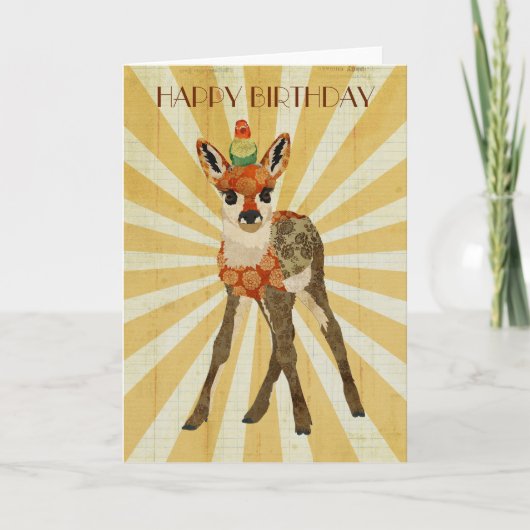 FAWN & BIRD Geburtskarte Karte (Vorderseite)