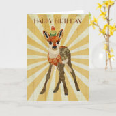 FAWN & BIRD Geburtskarte Karte (Gelbe Blume)