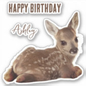 Fawn Birthday Sticker (Vorderseite)