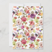 Fawn Blume Balloons Baby Girl Shower Einladung (Rückseite)