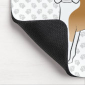 Fawn Boston Terrier Cartoon Dog & Gray Paws Mousepad (Ecke)
