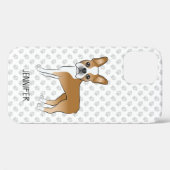 Fawn Boston Terrier Cartoon Dog & Individuelle Nam Case-Mate iPhone Hülle (Rückseite (Horizontal))