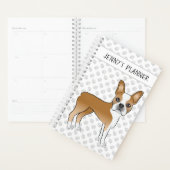 Fawn Boston Terrier Niedlich Cartoon Dog & Custom Planer (Anzeige)