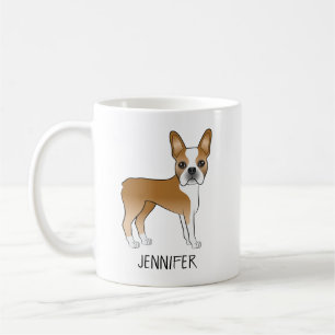 Fawn Boston Terrier Niedlich Cartoon Dog & Individ Kaffeetasse