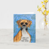 Fawn Boxer Dog Sympathy Card Karte (Gelbe Blume)