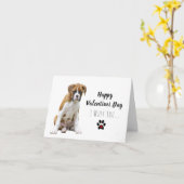 Fawn Boxer Dog Valentine Karte (Gelbe Blume)