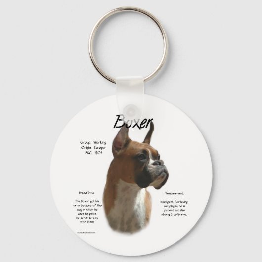 Fawn Boxer History Schlüsselanhänger (Vorderseite)