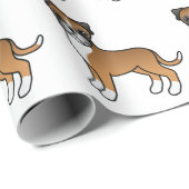 Fawn Boxer Niedlich Cartoon Dog Muster Geschenkpapier (Rolleneckpunkt)