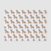 Fawn Boxer Niedlich Cartoon Dog Muster Seidenpapier (Vorderseite)