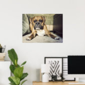 Fawn Boxer Pup Poster (Heimbüro)